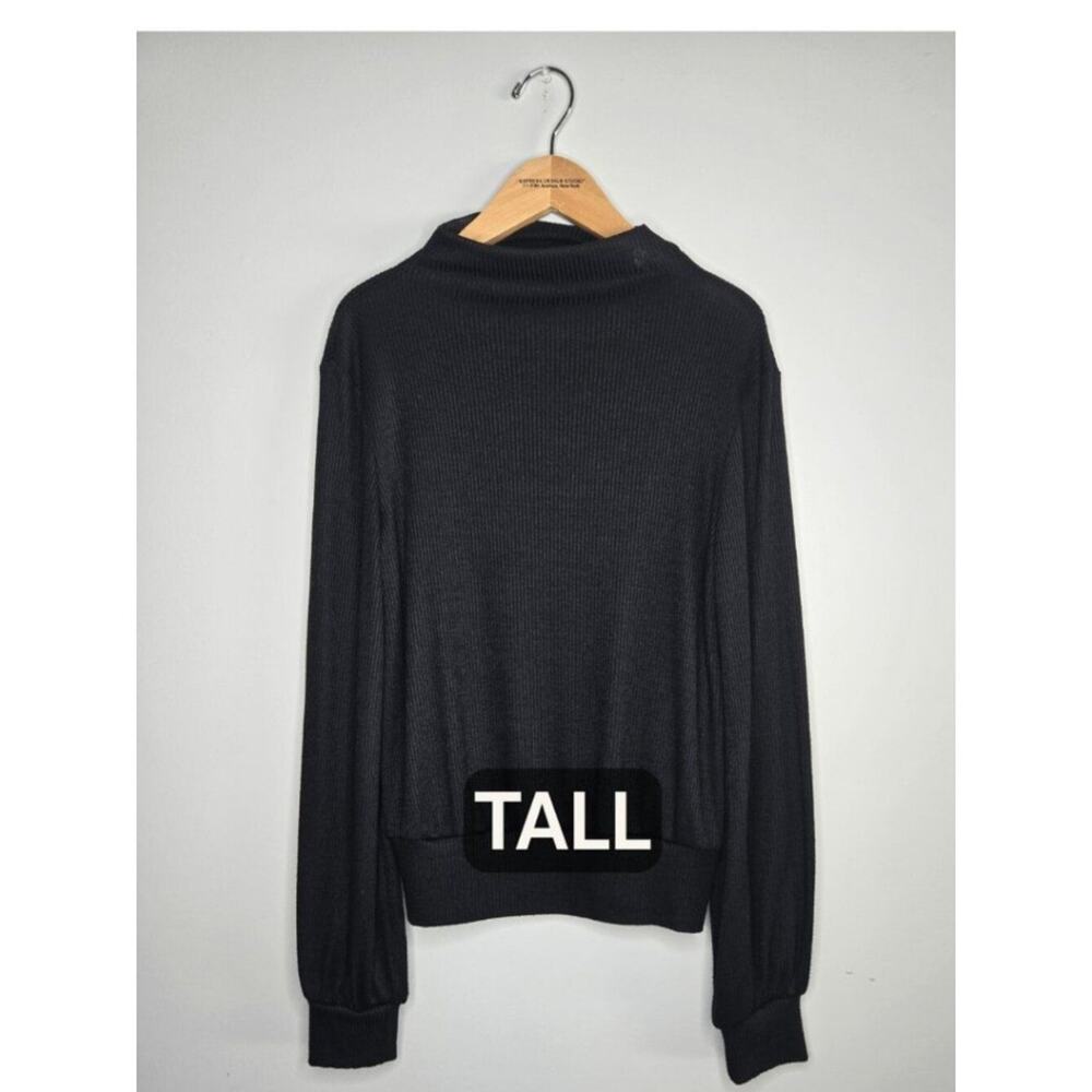 Gap Ribbed Mock Neck Sweater Black Tall M